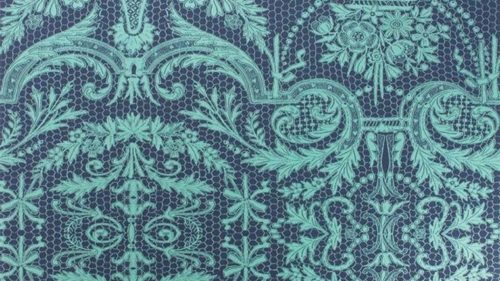 Orangery Lace Midnight-Metallic Jade W71